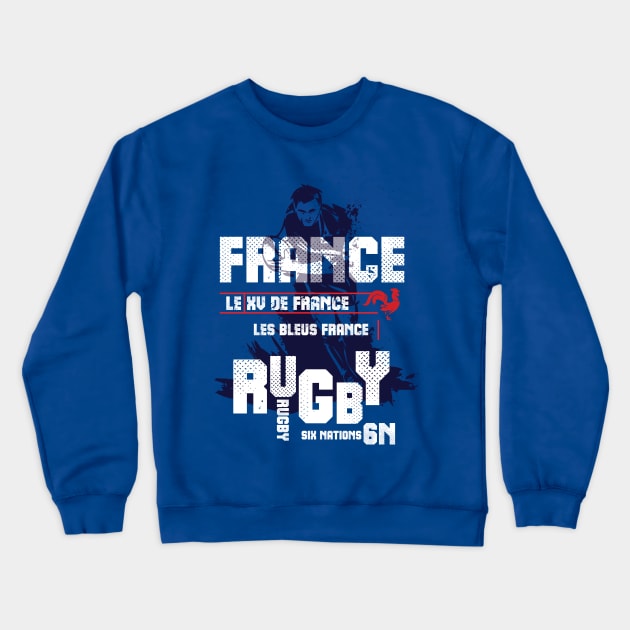 France Rugby Fan Memorabilia Les Bleus Crewneck Sweatshirt by CGD